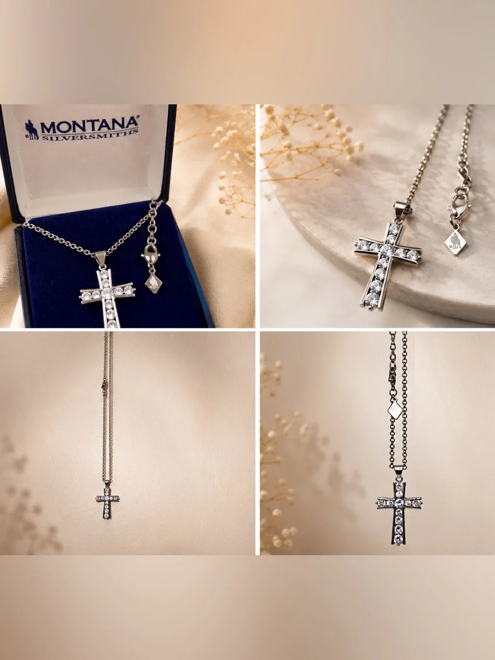 Montana Silversmiths® Round Brilliance Cross Bling Necklace NC3251